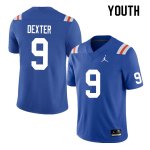 Youth Florida Gators #9 Gervon Dexter NCAA Nike Blue Throwback Authentic Stitched College Football Jersey WQR0162SB